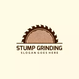 Elegant Saw Blade Design Representing Stump Grinding Services Logo Template