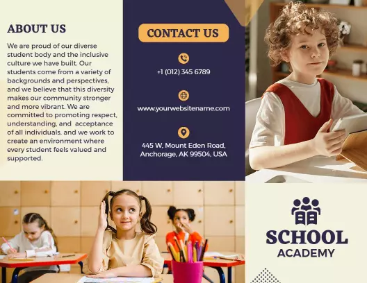 Elegant School Academy Inclusive Education Services Brochure Template