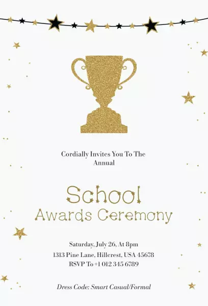 Elegant School Achievements Awards Ceremony Invitation Template