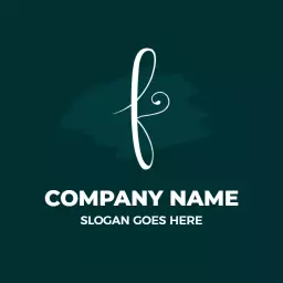 Elegant Script 'F' Design with Company Branding Logo Template
