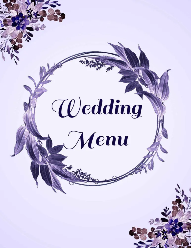 Elegant Seasonal Dishes and Sweet Treats Wedding Menu Template