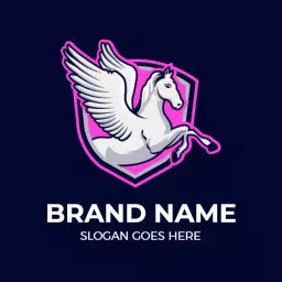 Elegant Shield Design Featuring Majestic Pegasus Logo Template