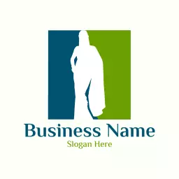 Elegant Silhouette of a Woman in a Stylish Saree Logo Template
