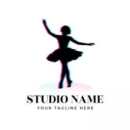 Elegant Silhouette of Dancer Representing Dance Studio Logo Template