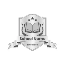 Elegant Silver Badge Design Featuring an Open Book Logo Template