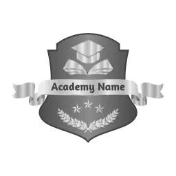 Elegant Silver Badge Featuring Academic Themes and Laurels Logo Template