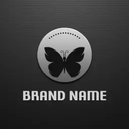 Elegant Silver Butterfly Design for Creative Mockup Logo Template
