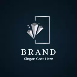 Elegant Silver Diamond Design Emphasizing Luxury Brand Logo Template