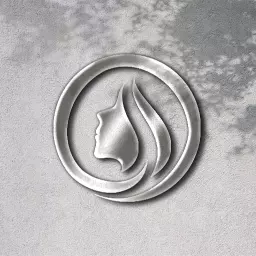 Elegant Silver Emblem Representing Beauty and Wellness Mockup Template