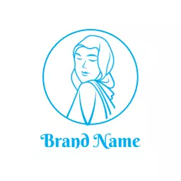 Elegant Simple Illustration of a Woman's Hijab Logo Template