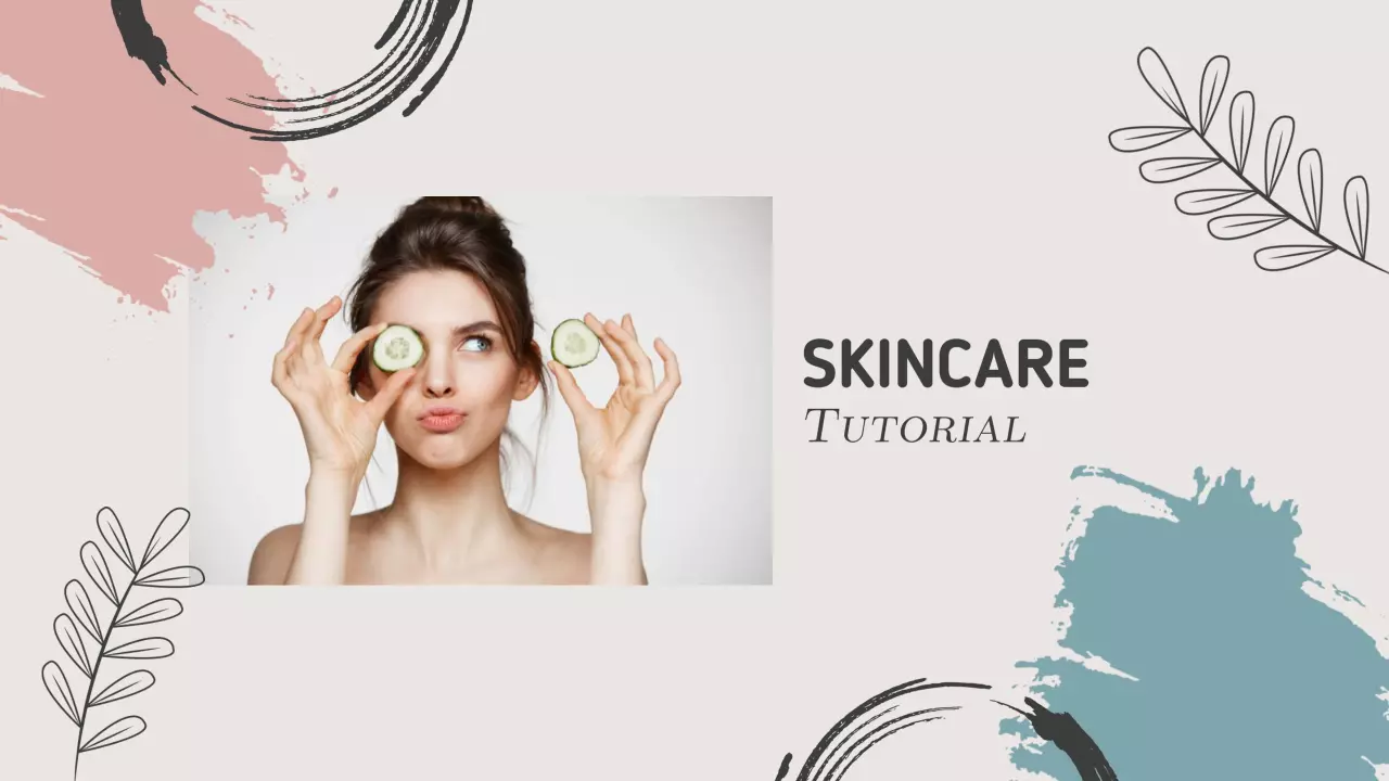 Elegant Skincare Tutorial with Soft Pastels YouTube Banner Template