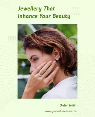 Elegant Soft Green Jewellery Promotion Poster Template