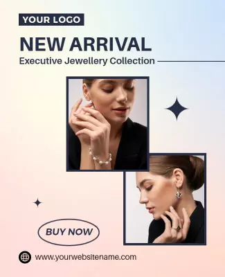 Elegant Soft Pastel Executive Jewellery Collection Poster Template
