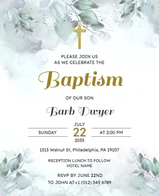 Elegant Son Baptism Celebration Flyer Template