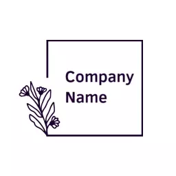 Elegant Square Design Featuring Floral Elements Logo Template