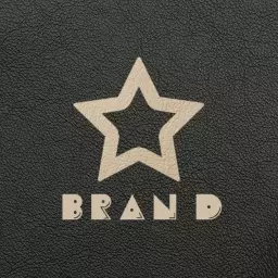 Elegant Star Design on Textured Black Background Mockup Logo Template