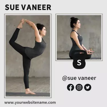 Elegant Stylish Personal Trainer Business Card Template