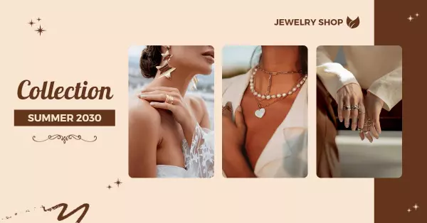 Elegant Summer Jewelry Collection Showcase Facebook Ad Banner Template