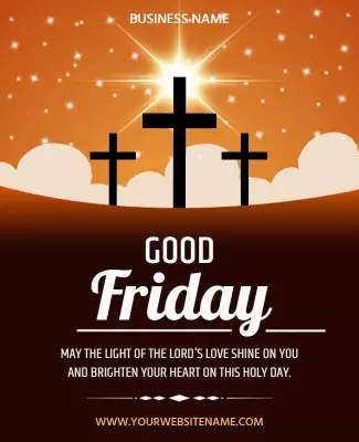 Elegant Sunrise Good Friday Religious Celebration Poster Template