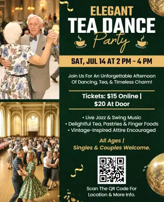 Elegant Tea Dance Party Event Flyer Template