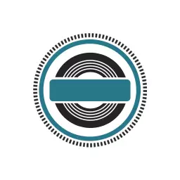 Elegant Teal and Black Blank Circle Design Logo Template