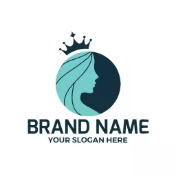 Elegant Teal and Crown Design Representing Queen Logo Template