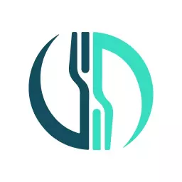 Elegant Teal and Dark Blue Symbol Representing Restaurant Logo Template