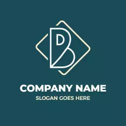 Elegant Teal and Gold B Letter Design for Branding Logo Template