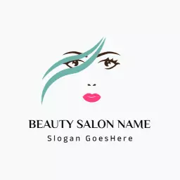 Elegant Teal and Pink Facial Design for Beauty Logo Template