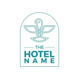 Elegant Teal and White Logo Representing Luxurious Hotel Logo Template