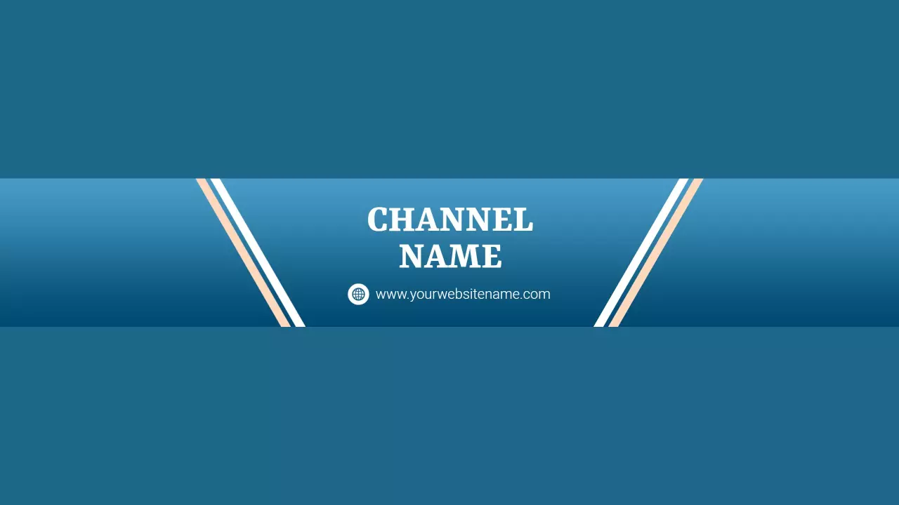 Elegant Teal Background with Stripes YouTube Channel Banner Template