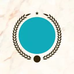 Elegant Teal Circle Surrounded by Decorative Laurel Logo Template