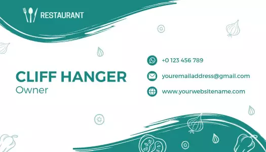 Elegant Teal Culinary Restaurant Owner Business Card Template