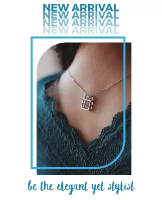 Elegant Teal Jewelry Showcase Fashion Poster Template