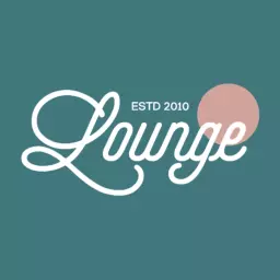 Elegant Teal Lounge Design with Vintage Curves Logo Template