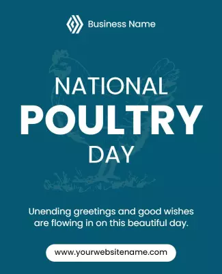 Elegant Teal National Poultry Day Celebration Poster Template