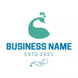 Elegant Teal Peacock Design for Business Branding Logo Template