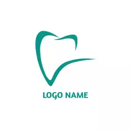 Elegant Teal Tooth Design Emphasizing Dental Health Logo Template