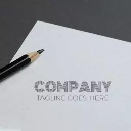 Elegant Text Mockup Featuring Simple Pencil and Paper Logo Template