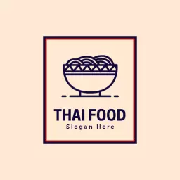 Elegant Thai Food Bowl Representing Culinary Art Logo Template