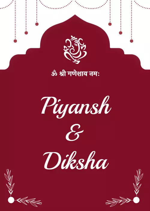 Elegant Traditional Indian Wedding Celebration Invitation Template