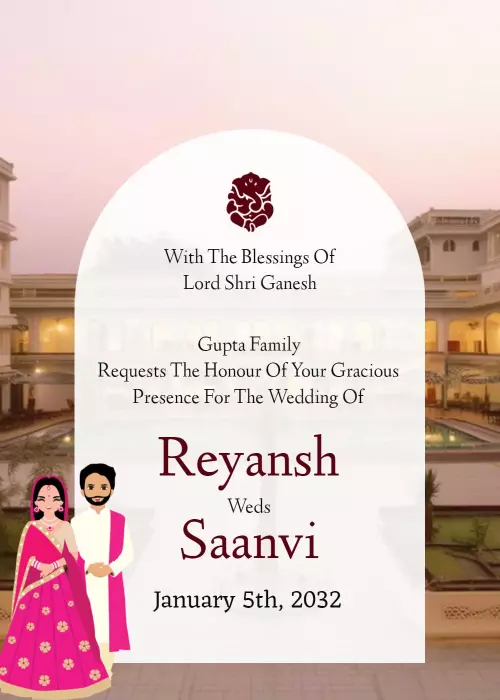 Elegant Traditional Indian Wedding Ceremony Celebration Invitation Template