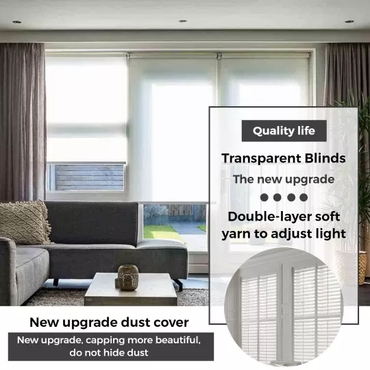 Elegant Transparent Blinds Upgrade for Modern Office Spaces Ad Template