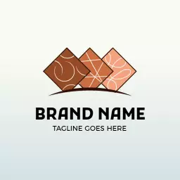 Elegant Triangular Design Showcasing Brown Tiles Logo Template
