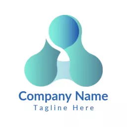 Elegant Turquoise Blue 3D Design for Modern Branding Logo Template