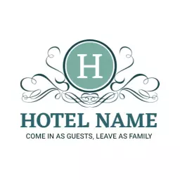 Elegant Turquoise Design for Welcoming Hotel Experience Logo Template