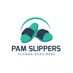 Elegant Turquoise Slippers Design for Fashion Logo Template