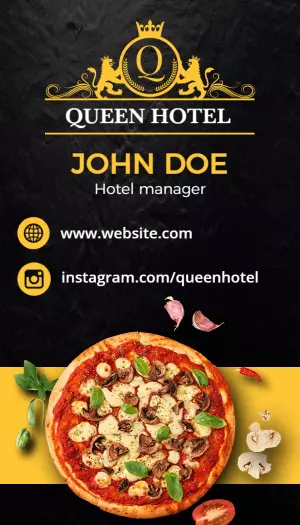 Elegant Vertical Gold Hotel Manager Business Card Template
