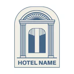 Elegant Vintage Arched Doorway Design for Hospitality Logo Template