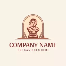 Elegant Vintage Bust Sculpture Representing Artistic Craft Logo Template